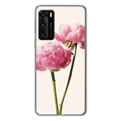 Produktbild von MuchoWow® Handyhülle Schutzhülle Hülle für Huawei P40 Blumen - Blüte - Rosa Silikon Softcase Handy Hülle - Handytasche
