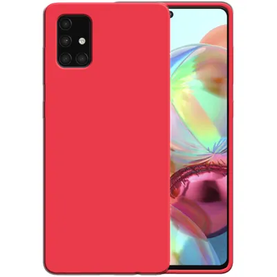 Produktbild von Smartphonica Silikonhülle für Samsung Galaxy A71 4G Hülle mit weicher Innenseite - Rot
