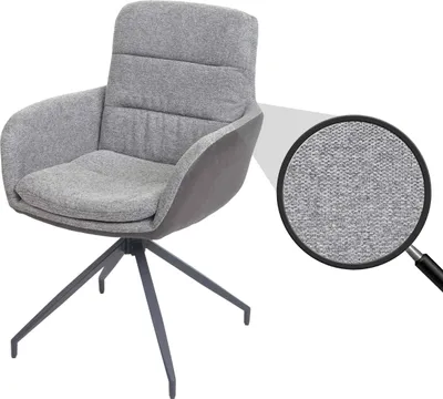 Produktbild von Esszimmerstuhl MCW-K32, Küchenstuhl Lehnstuhl Stuhl, drehbar Auto-Position, Stoff MVG  grau-dunkelgrau