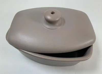 Produktbild von Handgefertigte Bratapfel Backform aus Keramik GRAU