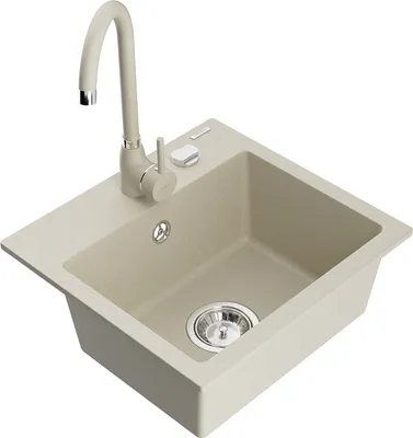 Produktbild von Mexen Milo 1-Becken-Granit-Spüle mit Mischbatterie Telma, Beige - 6505-69-670200-69