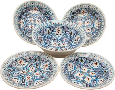 Obrázok produktu pre Súprava marockého kuskusu, polievkové taniere Tyrkysová - 4 osoby