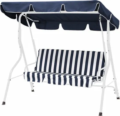 Produktbild von Hollywoodschaukel 3-sitzer weiss blau