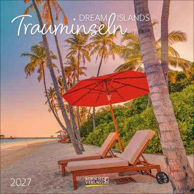 Produktbild von Korsch Kalender Trauminseln 2027 mit großem Bild und viel Platz im Kalendarium