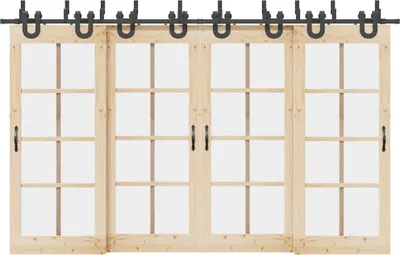 Produktbild von vidaXL Schiebetürbeschlag-Set 366 cm Stahl Schwarz
