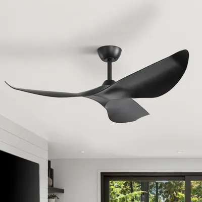 Produktbild von Sofucor Deckenventilator, klassisch, 132 cm, rein schwarze ohne Licht