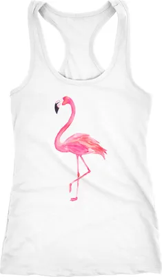 Produktbild von Damen Tank-Top Flamingo Racerback Trägertop Neverless® weiß L