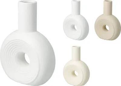 Produktbild von Moderne Terrakotta Vase EH, 20cm hoch, in Taupe, Beige oder Weiß