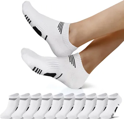 Obrázok produktu pre Ponožky 10 Párov, Priedušná Bavlna, Veľkosť 35-50, Čierna, Biela, Šedá, Modrá