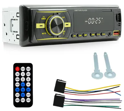 Imagen del producto de Radio para coche de 1 DIN con Bluetooth 5.0, radio FM, reproductor de MP3, 2 puertos USB y función de llamada manos libres