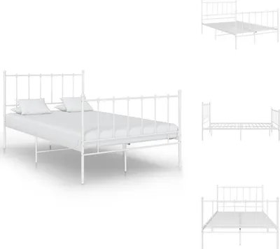 Produktbild von vidaXL Bett Weiß Metall 120x200 cm -  Betten & Bettgestelle