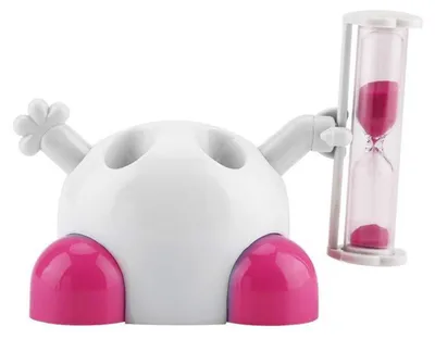 Produktbild von Zahnbürstenhalter Kinder mit 3 Minuten Timer, Rosa, 4 Löcher, Badezimmer Aufbewahrung