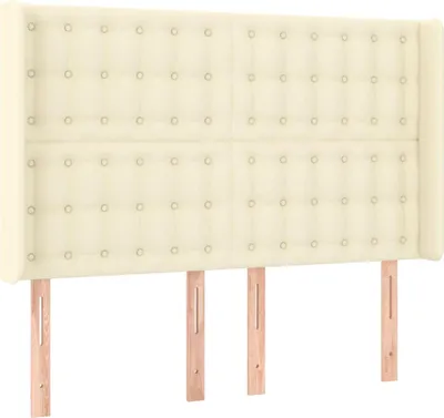 Obrázek produktu pro vidaXL Čelo postele s ušima krémové 147x16x118/128 cm Imitace kůže