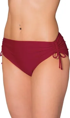 Produktbild von Aquarti Damen Bikinihose mit Raffung und Schnüren, Farbe: Dunkelrot, Größe: 40