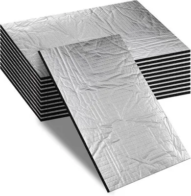Produktbild von Dämmmatten 400 x 250 x 5 mm - Aluminium Butyl - Selbstklebend - Schalldämmung und Vibrationsdämpfung - ShopFlot
