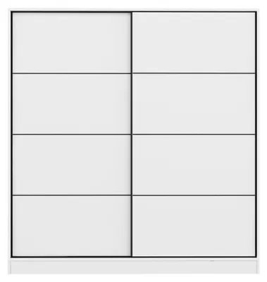 Produktbild von Cuvio - Kleiderschrank 2 Türen, 180x190h cm Weiß, Kleiderständer
