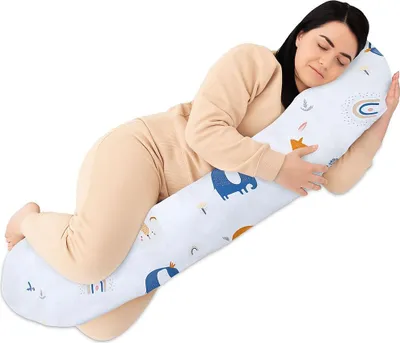 Obrázok produktu pre Vankúš na kojenie XXL 190 cm - tehotenský vankúš a vankúš na spanie na boku s bavlneným poťahom