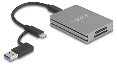 Obrázok produktu pre DeLOCK 91013, CFexpress typu A, SD, SDHC, SDXC, Šedá, 10000 Mbit/s, USB 3.2 Gen 2 (3.1 Gen 2) Type-C, 50 mm, 70 mm