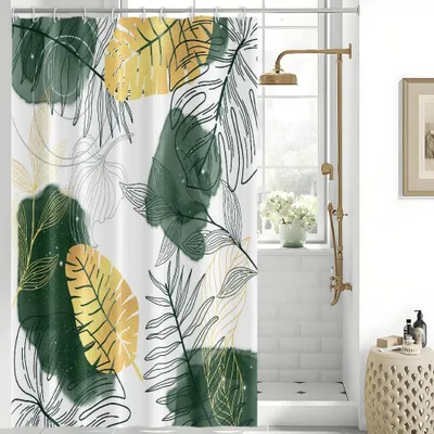 Productafbeelding van Elzusha - Douchegordijn 150x200 cm Groen Boho Stijl - Waterafstotend