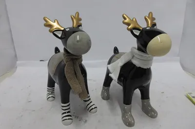 Obrázok produktu pre Gilde Figur, jelen, Alma, keramika, čierna, balenie 2 ks, 2 varianty, výška: 22,00 cm, šírka: 18,00 cm, hĺbka: 7,50 cm, kód: 53975