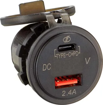 Obrázek produktu pro Autonabíječka USB 12V/24V USB-A/USB-C 5V 3,1A rychlé nabíjení