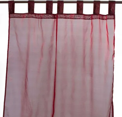 Image de Voilage à pattes rouge bordeaux 110x250