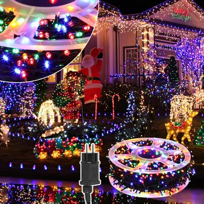 Obrázok produktu pre Faziango 200M LED rozprávkové svetlá 1000LEDs 8 režimov s pamäťovou funkciou, vianočná strana Záhrada Prevádzka blikajúce hviezdy Efekt dekorácie Farebné
