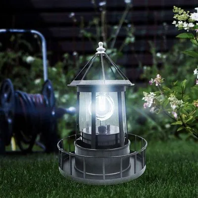 Produktbild von Solare Gartentaschenlampe mit rotierender LED-Lampe schwarz