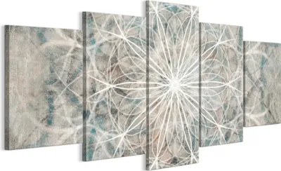 Immagine prodotto di LUMASOUL, quadri decorativi da parete per soggiorno, set di 5, stampe su tela con motivo mandala, dimensioni 100x50 cm. Decorazioni da parete componibili, adatte per camera da letto, corridoio, ufficio