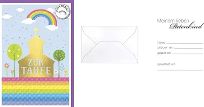 Produktbild von A - 32GD600 - Taufe - Glückwunschkarte im Format 11,5 x 17 cm mit