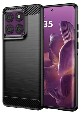 Produktbild von Techsuit – Carbon-Silikonhülle für Motorola Edge 60 Pro – schwarz