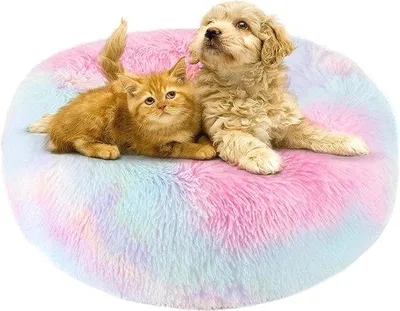 Productafbeelding van Famanu Donut Kattenbed, wasbaar, pluche huisdierenbed - 50 x 50 cm