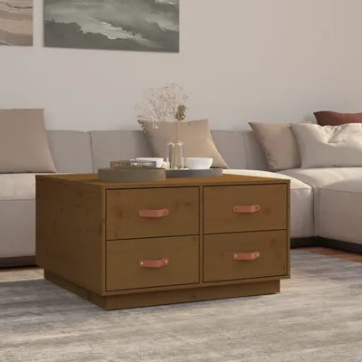 Produktbild von vidaXL Couchtisch Honigbraun 80x80x45 cm Massivholz Kiefer - Couchtisch - Couchtische - Beistelltisch - Sofatisch