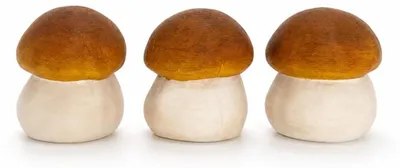 Zdjęcie produktu dla Omgoods - Zestaw 3 miniaturowych grzybów "echinoderma aurantiacum", ręcznie malowane (4 cm)
