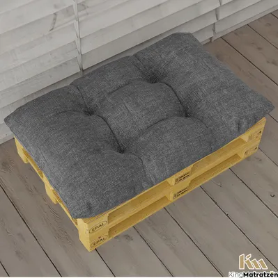 Produktbild von Palettenkissen Set WASSERDICHT Sitzkissen Rückenkissen 120 x 80 cm 60 x 40 cm NEU Größe und Farbe: 10ER SET GRAU (774109)
