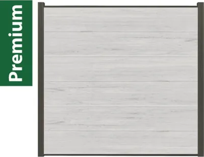 Produktbild von Woodstore24- XXXL Premium coex. WPC Sichtschutzzaun beige - 7 x Zaun & 8 x Pfosten - 175 cm x 179 cm - Gartenzaun Komplettset - inkl. Pfosten