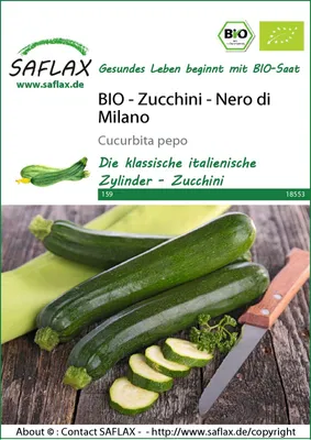 Productafbeelding van SAFLAX - - Courgette - Nero di Milano - 6 zaden - Cucurbita pepo