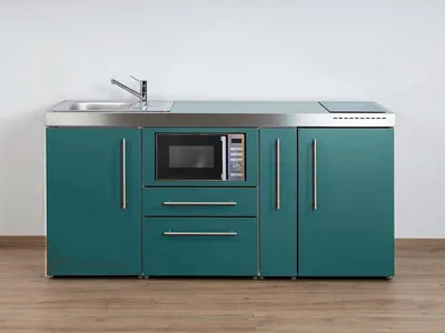 Produktbild von Stengel Miniküche MPM 180 A Türkis mit Kühlschrank und Mikrowelle