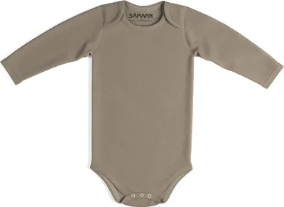 Produktbild von Baby Body aus 100% Baumwolle mit Schlupf-Ausschnitt langarm gerippt 6-9 M Simply Taupe