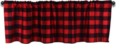 Produktbild von Rot-schwarze, karierte Küchengardinen, strapazierfähige, karierte Vichy-Karo-Kurzgardinen, Küchengardinen, Badezimmergardinen