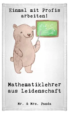 Produktbild von Mr. & Mrs. Panda Handtuch Mathematiklehrer Leidenschaft - Weiß - Geschenk, Gästetuch, Referendariat, Witzig, Kleines, Matheunterricht, Spruch, gäste wc, stoffhandtuch