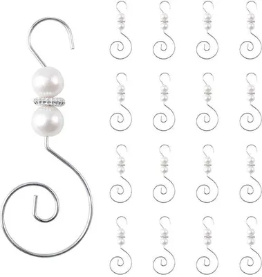 Immagine prodotto di Ganci decorativi - 30 pezzi - Metallo - A forma di S - Versatili - Ganci per albero di Natale