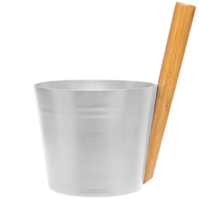 Produktbild von Rento Saunaeimer Aluminium SILBER mit Bambusgriff