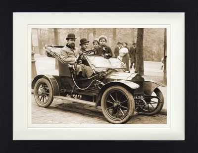 Produktbild von Oldtimer Gerahmtes Bild Mit Edlem Passepartout | Wand-Bilder | Im Bilderrahmen - Brouhot Phaeton In Paris, 1910 (30 x 40 cm)