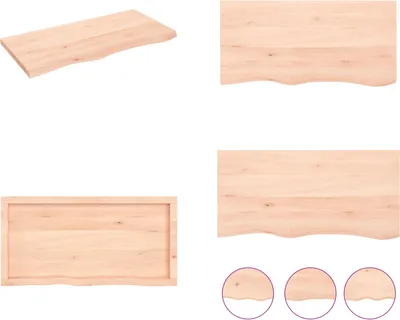 Produktbild von vidaXL Wandregal 100x50x(2 4) cm Massivholz Eiche Unbehandelt - Wandregal - Wandregale - Lagerregal - Schwebendes Regal
