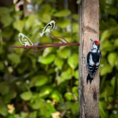Produktbild von Evila Originals, Bird on the branch 28, Dekoratives Objekt, Mehrfarbig, 100 % METALL, 20 x 45 cm