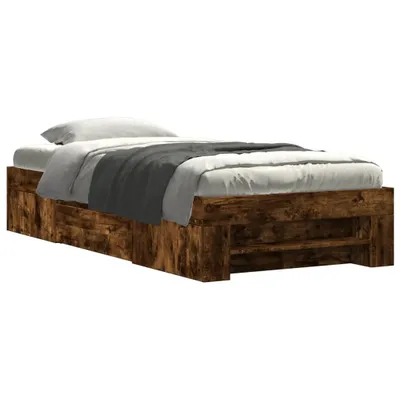 Produktbild von vidaXL Bettgestell ohne Matratze Räuchereiche 90x200 cm Holzwerkstoff