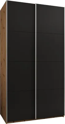 Produktbild von MEBLE KRYSPOL LUX 1 Kleiderschrank - 245,5x140x64cm - Artisan, Schwarz, Silber