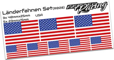 Produktbild von 8er Set Länderfahnen Aufkleber "United States" Sticker Flagge Auto Zubehör R028