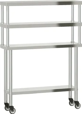 Produktbild von vidaXL Küchen-Arbeitstisch mit Aufsatzboard 110x30x150 cm Edelstahl